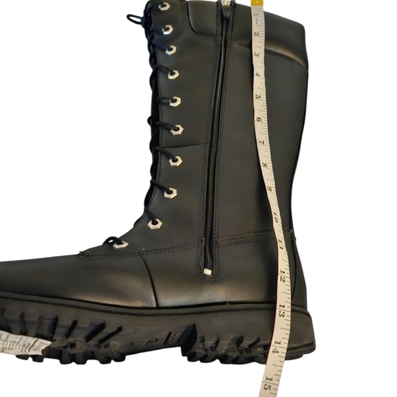 TIBERLAND black tall leather water proof lace-up Side Zip boots JR. 7 Women's 9 - Picture 16 of 16